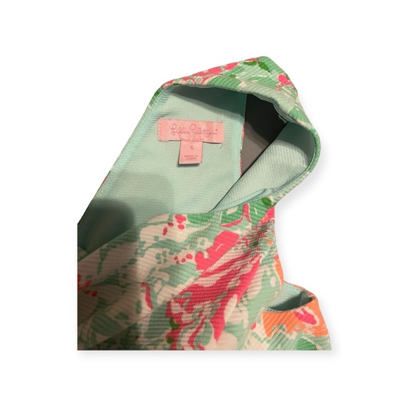 Lilly Pulitzer Eden Poolside Blue Beach Walk A-line Shift Dress Green Small​​ - Picture 3 of 4